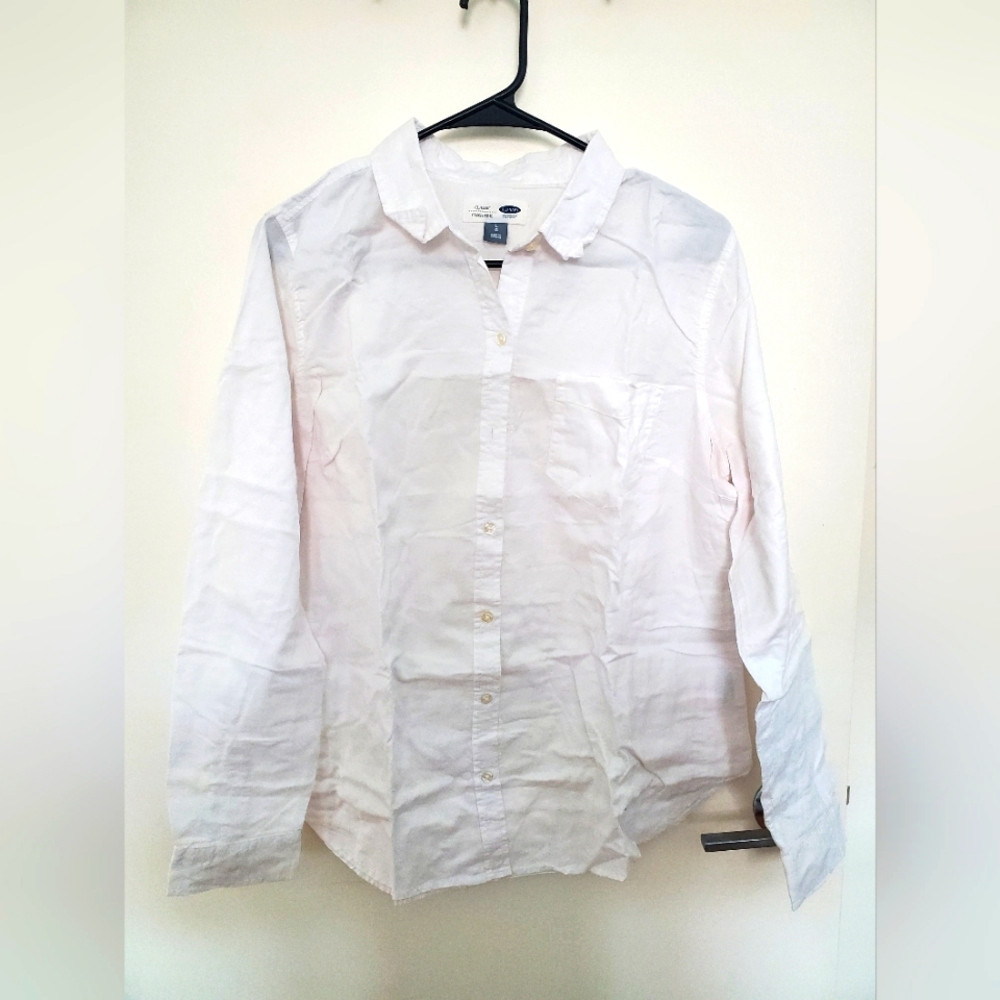 Old Navy Womens L Button Down Shirt in White